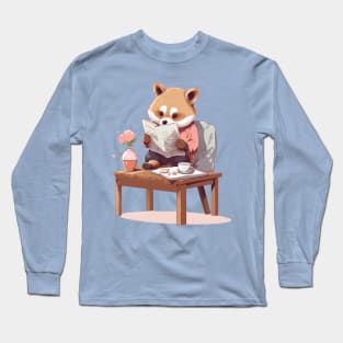 Red Panda Reading Long Sleeve T-Shirt